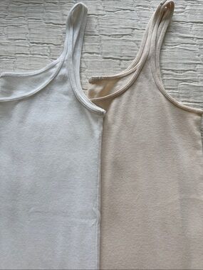J Crew Set of 2 Tanks - White & Light Cream, Size M